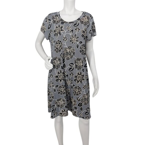 Candalite Shirt Dress Women Size 1X Shift Cottagecore Stretch Modest Garden Boho - Picture 1 of 9